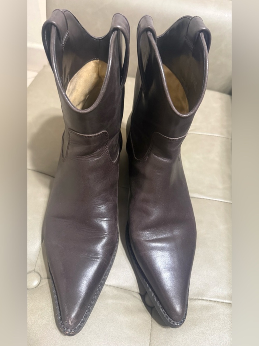 Michael Kors Dark Brown Leather Ankle Boots - Picture 7 of 13